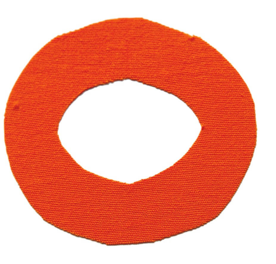 The O shape kinesiology tape cut