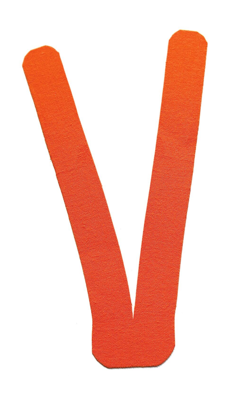 The V shape kinesiology tape cut